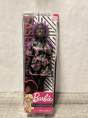 Barbie Fashionistas Doll #125.Curvy AA w/ Purple Hair. New by Mattel 2018.