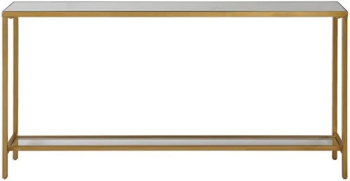 Hayley 60" Glass and Gold Console Table by  - Elegant Home Accent - Picture 7 of 8