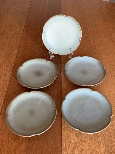 Frankoma Pottery Plainsman Woodland Moss Blue 5G Salad  Plate 7" Set Of 5