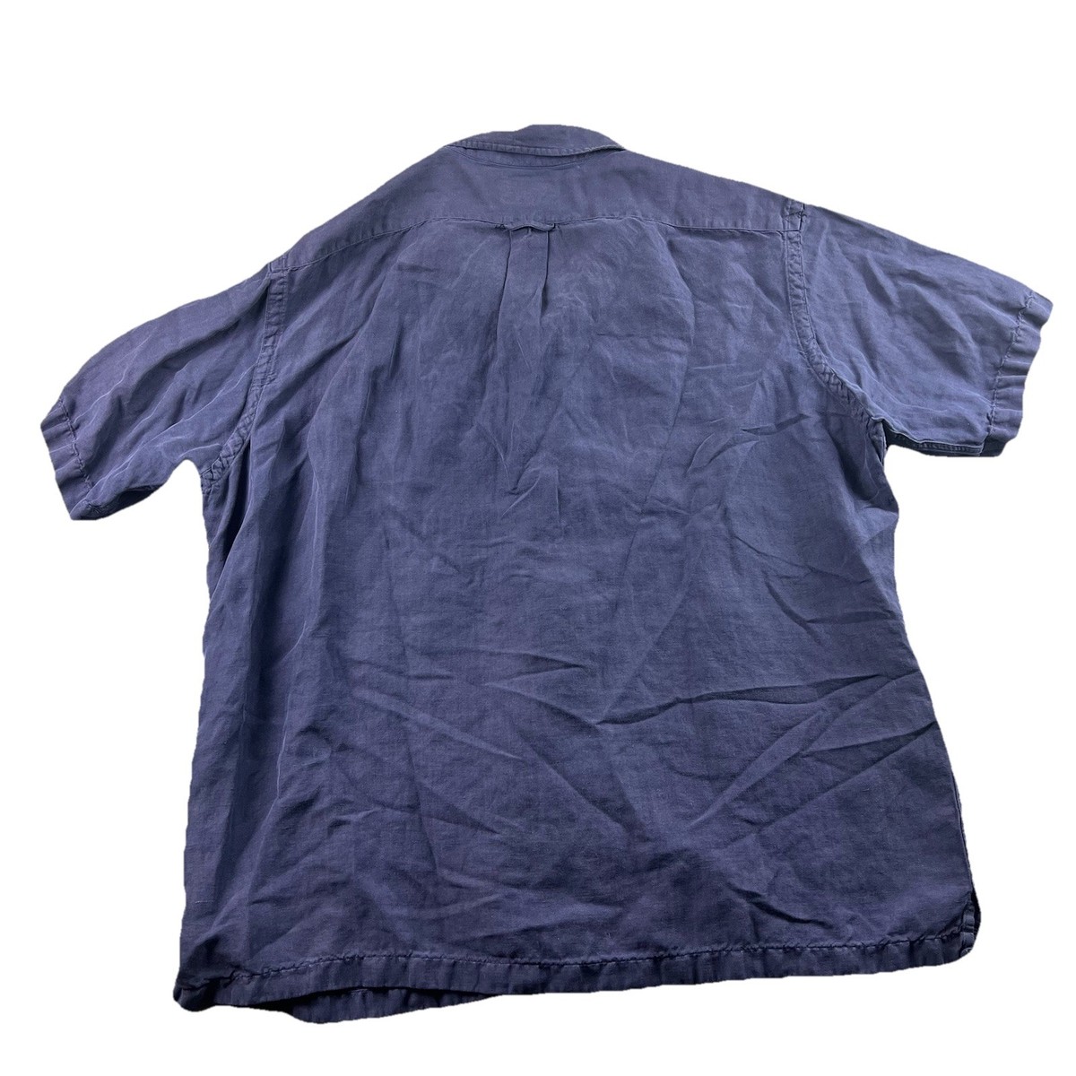 Vtg Polo Ralph Lauren Shirt Mens XL Blue Caldwell Linen Silk