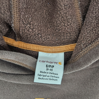 Carhartt Workwear Boys Hoodie Sweatshirt Small 8-10 Brown Orange