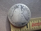 Vintage 1876 Seated Liberty Half Dollar 50C Well Circulated, Worn Silver US Coin