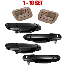 6-60X Black Outer Bar+Brown Inner Bezel-Door Handles Fit Toyota 1998-2003 Sienna