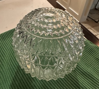 3'' Fitter Clear Glass Ball GlobeDiamond Point Design 4''Diameter