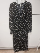 Floral Xs Mango Black And White Long Sleeve Ling Dress Viscose