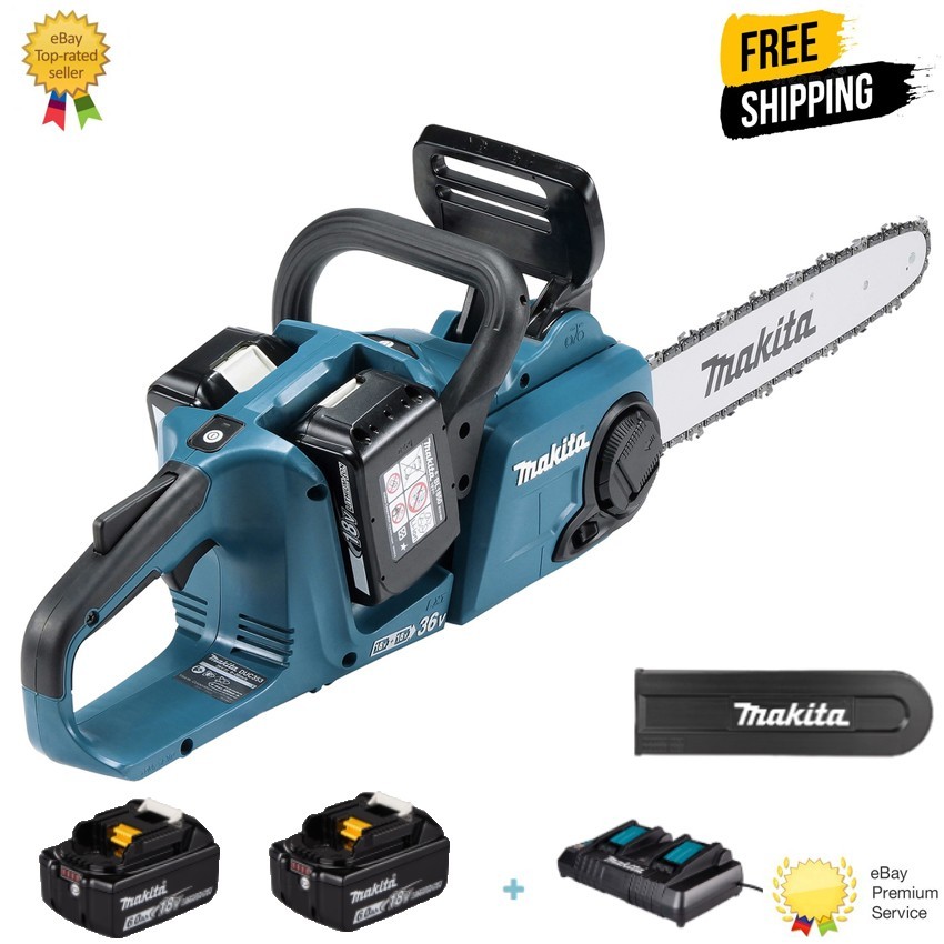 Makita DUC353PG2 Chainsaw LXT 36V (18Vx2) Brushless 35cm Bar with batteries kit