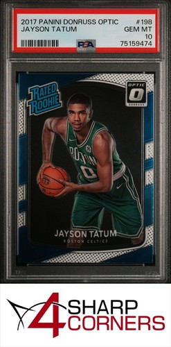 2017 PANINI DONRUSS OPTIC #198 JAYSON TATUM RC RATED ROOKIE PSA 10