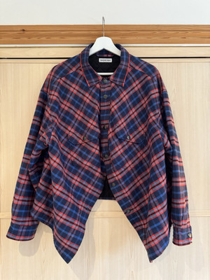 【美品】BALENCIAGA 20SS SWING CANADIAN SHIRT Plaid Balenciaga New Swing Shirt Balenciaga Swing Shirt Canadian