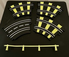 4 Curved Track Pieces for Artin Slot Car Sets, 112212701  112200183, Guardrail