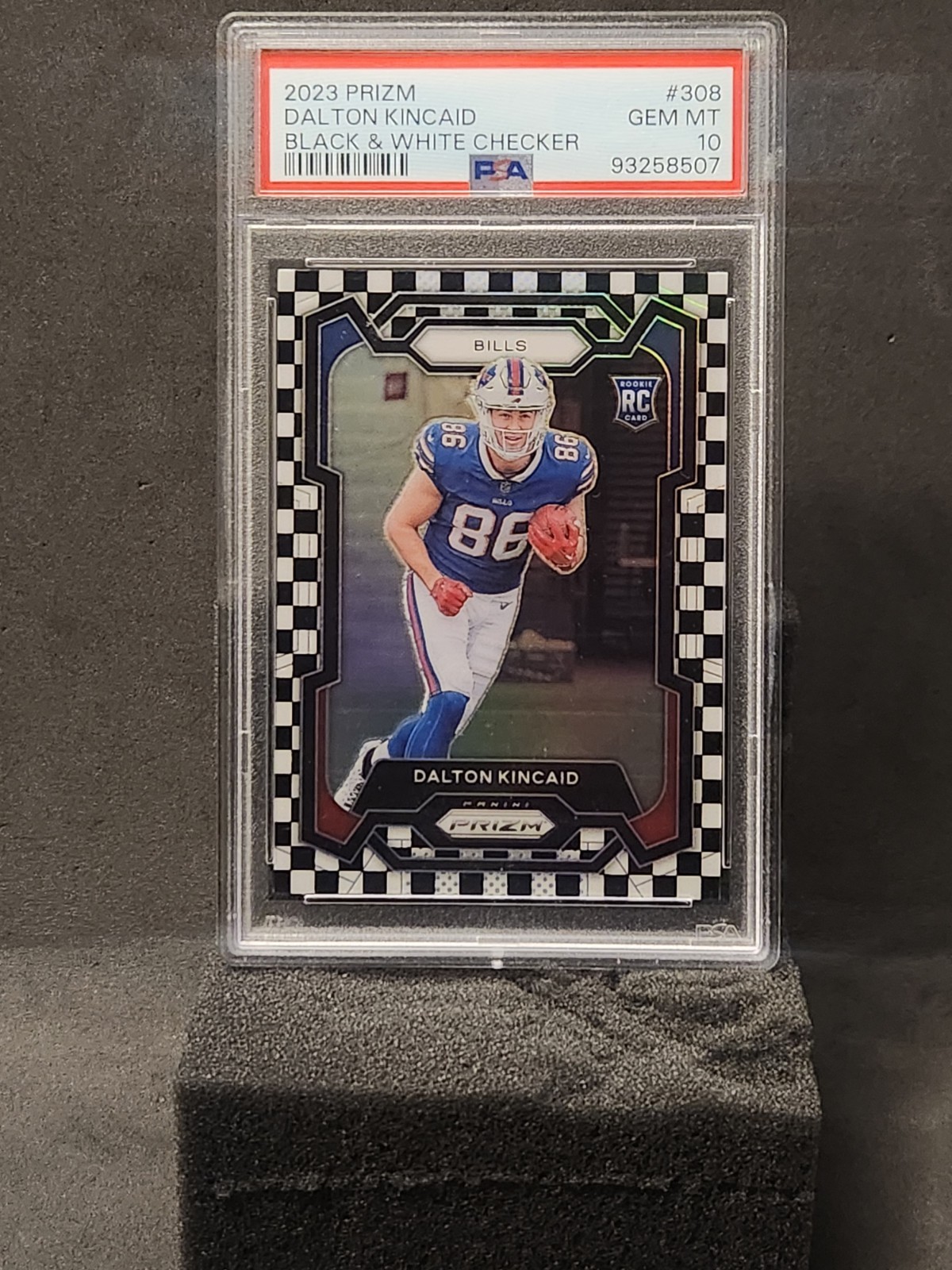 2023 Panini Prizm Dalton Kincaid Black And White Checker RC #308 PSA 10