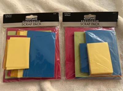 Lot of 2 Scrapbooking KEEPSAKE ESSENTIALS Scrap Pack 100 pc Acid / Lignin Free