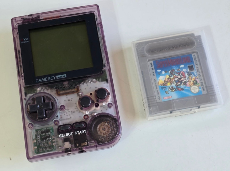 Nintendo Game Boy Pocket Clear Purple ,  Super Mario Land ,  Tested & Working