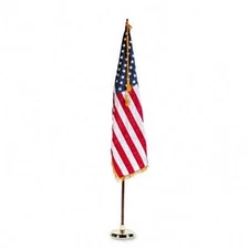 Advantus Goldtone Eagle Indoor 5' U.s. Flag Set - United States - 60" X 36" -