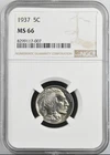1937 Buffalo Nickel - NGC MS66