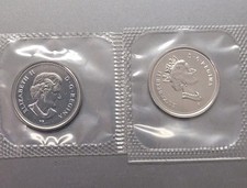 2x  2003 CANADIAN BEAVER NICKEL  OLD & NEW EFFIGY (W) 5 CENT COIN LOT PL SEALED