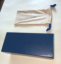 Authentic Louis Vuitton Empty Sunglasses Case Dust Bag Navy Pouch Magnetic Box