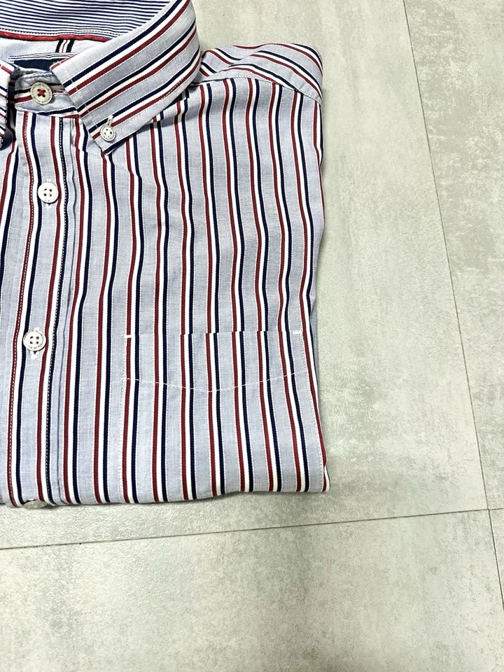 Blue Harbour Men's Oxford Weave Striped Long Sleeve Shirt Size XL - Image 4 of 4