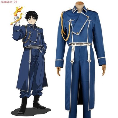 Anime Fullmetal Alchemist Roy Mustang Cosplay Costume Uniforms Outfit Full Suit