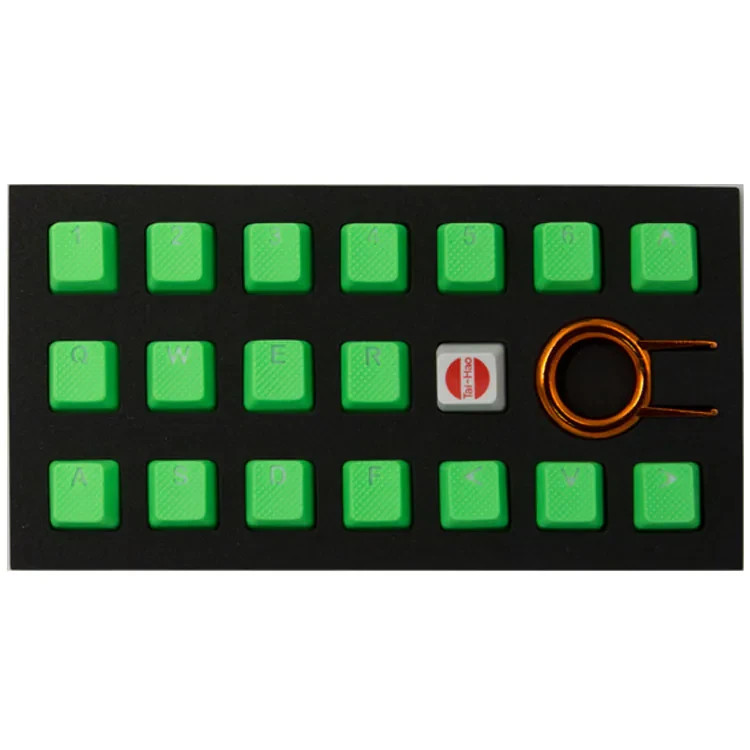 Tai Hao TPR Rubber Gaming Backlit Double Shot Keycaps 18 keys Neon Green