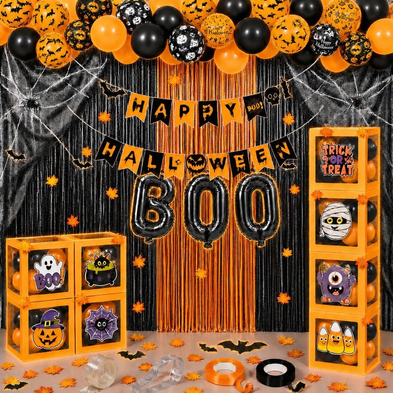 128 Pcs ​halloween Party Decorations, Halloween Party Supplies - Balloon Boxes