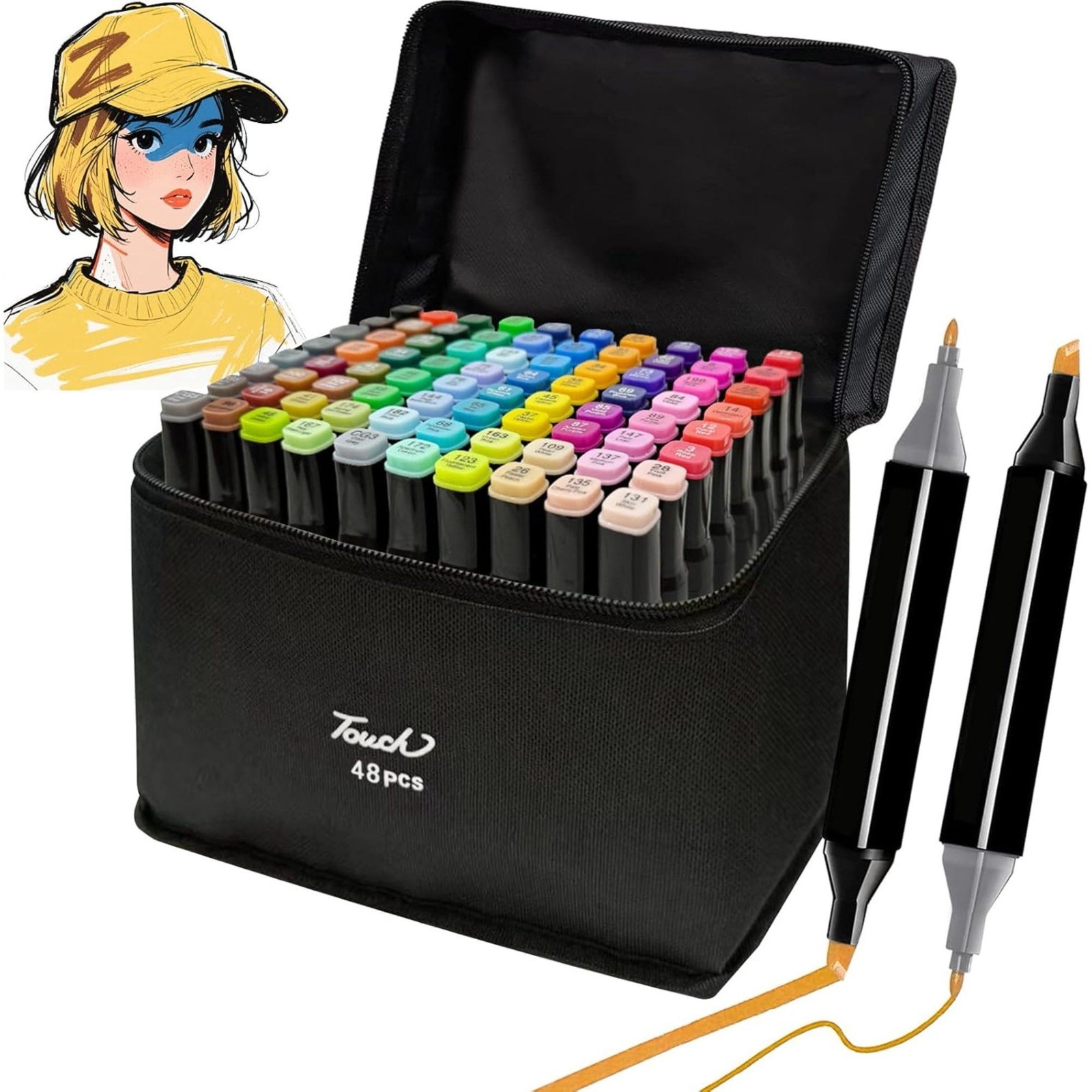 Set With Fine & Chisel Tips For Drawing & Sketch