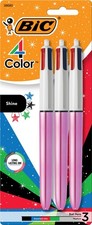 BIC 4 Color Shine Retractable Ballpoint Pen with 1.0 mm Point and Wide Barrel...