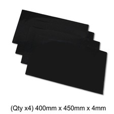 4mm Thick Universal PVC Rally Spec Mud Flaps (400mm x 450mm) x 4 Mudflaps BLACK