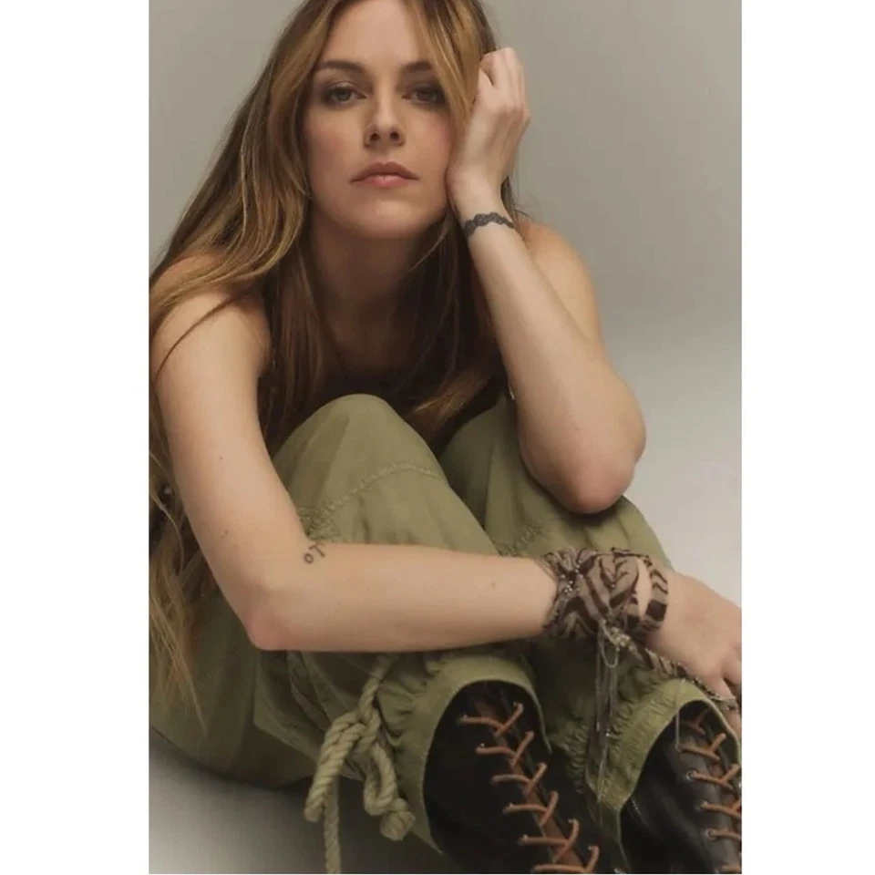 Free People Chan Luu Digital Desert Fringe Skinny Scarf Brown Bohemian Witchy - Image 3 of 4