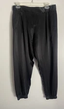 ATM Women M Silk Jogger Dress Pant Black Pull On Holiday Event Fancy Lux City