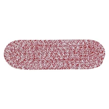 Super Area Rugs Farmhouse Braided Cotton Kitchen Rug Red & White, 8"x28"