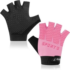 Kids Fingerless Sport Cycling Glove, Non-Slip Toddler Half Finger Small, pink