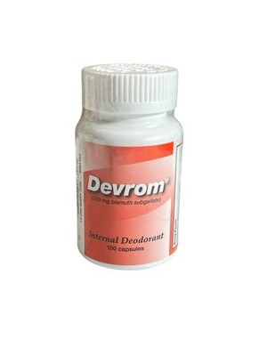 DEVROM 200mg Internal Deodorant Capsules - 100 Count for Odor Control 01/27
