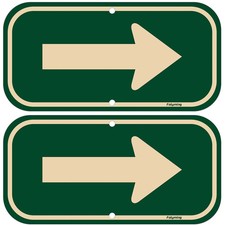 2 Pack Right Arrow Signs 12 x 6 Inches Arrow Signs Metal Reflective Sturdy Ru