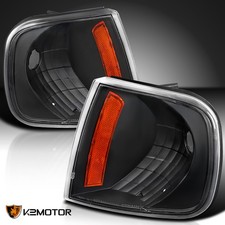 Fits 1997-2004 Ford F150 Expedition Black Corner Lights Turn Signal Lamps Lr