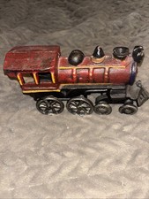 Cast Iron Steam Engine Locomotive Train Toy Red Black Gold 8 Long