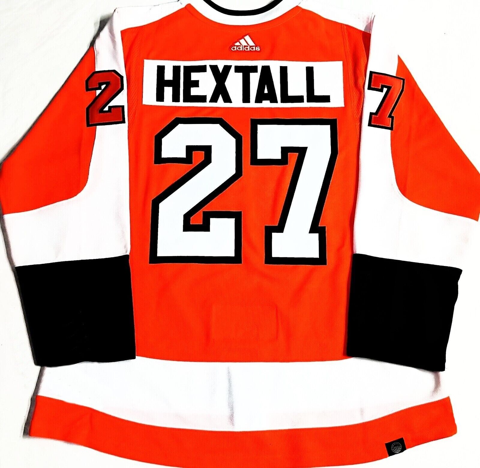 Philadelphia Flyers No27 Ron Hextall Orange Home USA Flag Jersey