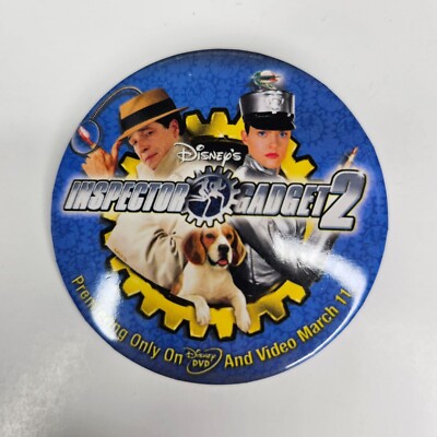 Disney Inspector Gadget 2 Movie Vintage Pinback Pin Button Advertising Vest Hat