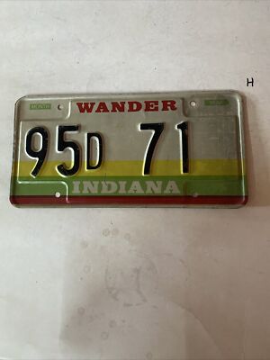 Vintage Indiana Wander License Plate 95D71