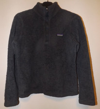 Patagonia Los Gatos Fleece Womens Small Grey 1/4 Zip Pullover Fuzzy Jacket 25235