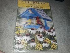 NEW EVERGREEN "SPRING BIRDHOUSE" DECORATIVE GARDEN FLAG 12" x 18"