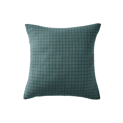 Kissenbezug 60x60 cm Gaze Baumwolle klein kariert Ente