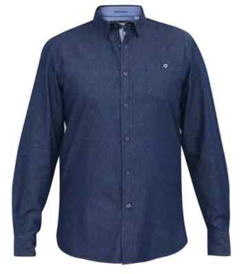 D555 Duke Big Mens Long Sleeve Denim Shirt With Chest Pocket 2XL 3XL-6XL  111402K UK