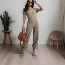 Vici Gauze Cotton Pocketed Jumpsuit With Rear...
