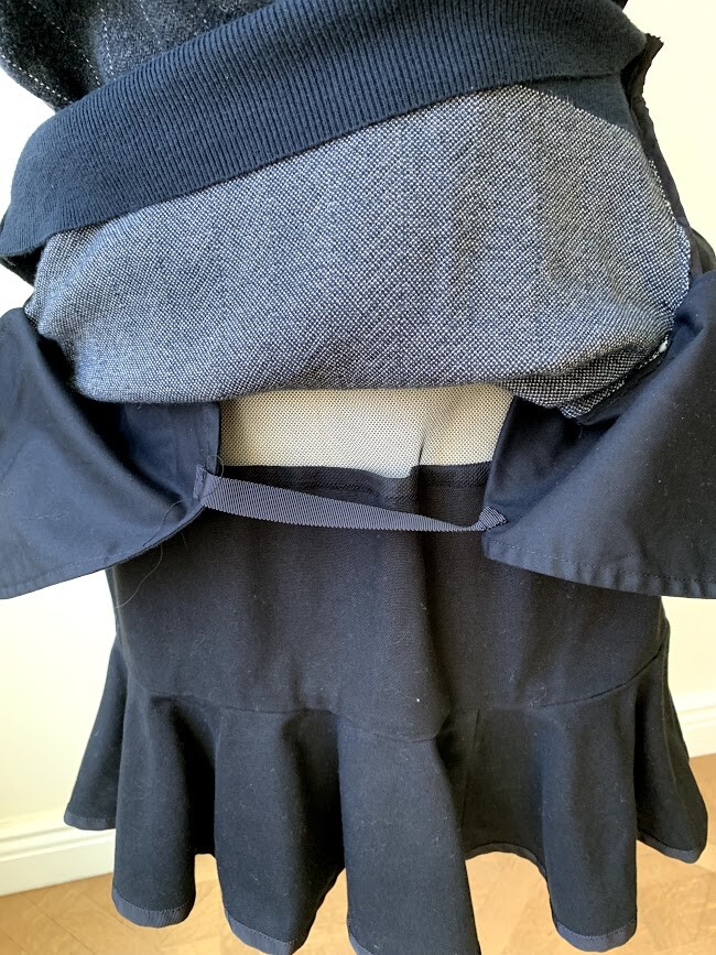 Sacai Unique Long Sweater /Dress with Skirt  Grayish Stripe Short Sleeve image 5