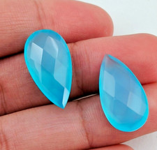 Natural Chalcedony Pear Briolette Loose Gemstones Pair For Earrings, Jewelry