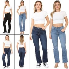 Womens Enzo Bootcut Jeans Ladies Blue Stretch Denim Pants