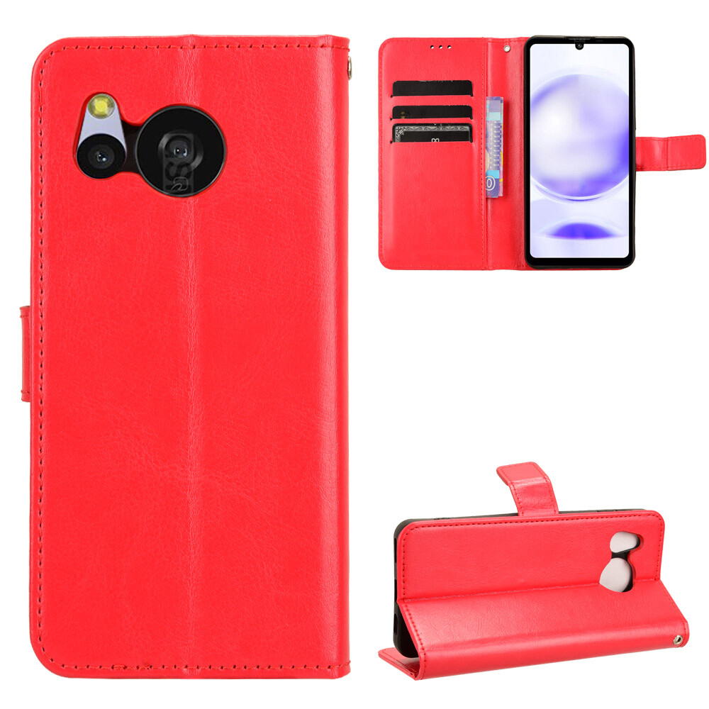 For Sharp Aquos Sense8 / SHG11 Crazy Horse pattern Leather Flip