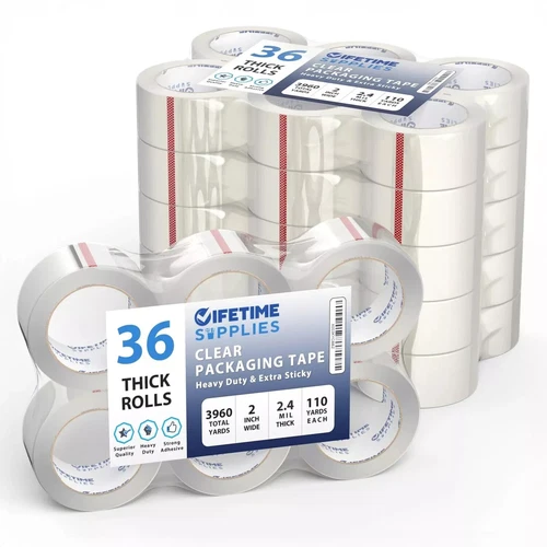 Packing Tape 2" x 110 Yd 6 or 36 Rolls Clear Brown Heavy Duty Shipping Box Seal