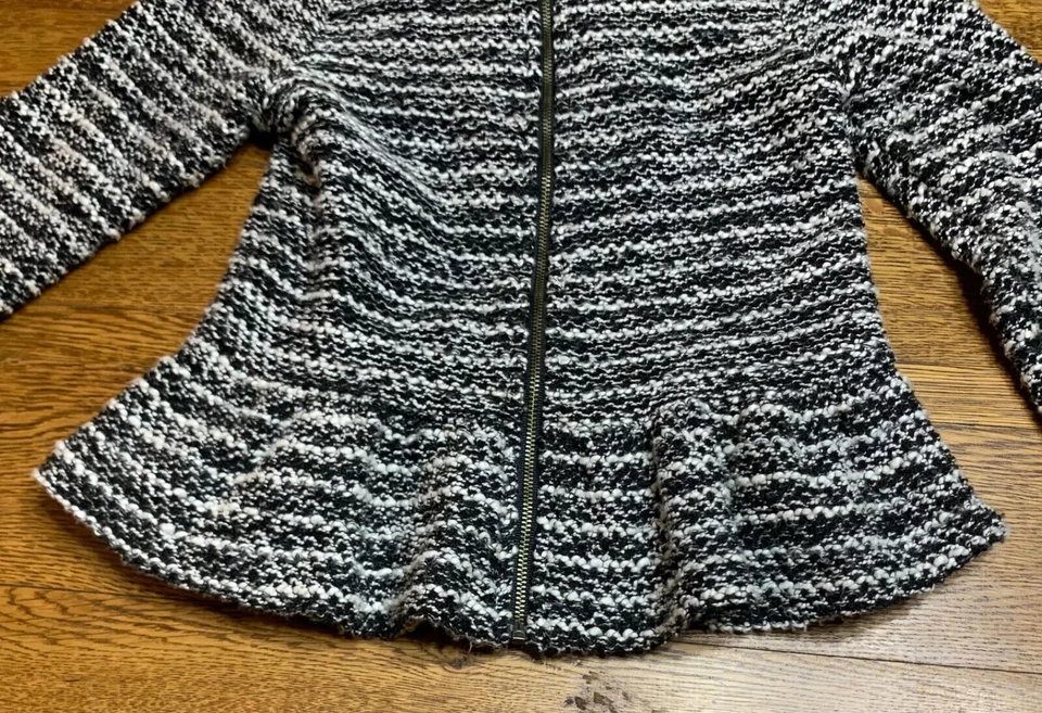 Gymboree Girls 5/6 Dressy Full Zip Shirt Jacket Black White Cute Tweed - Image 3 of 4