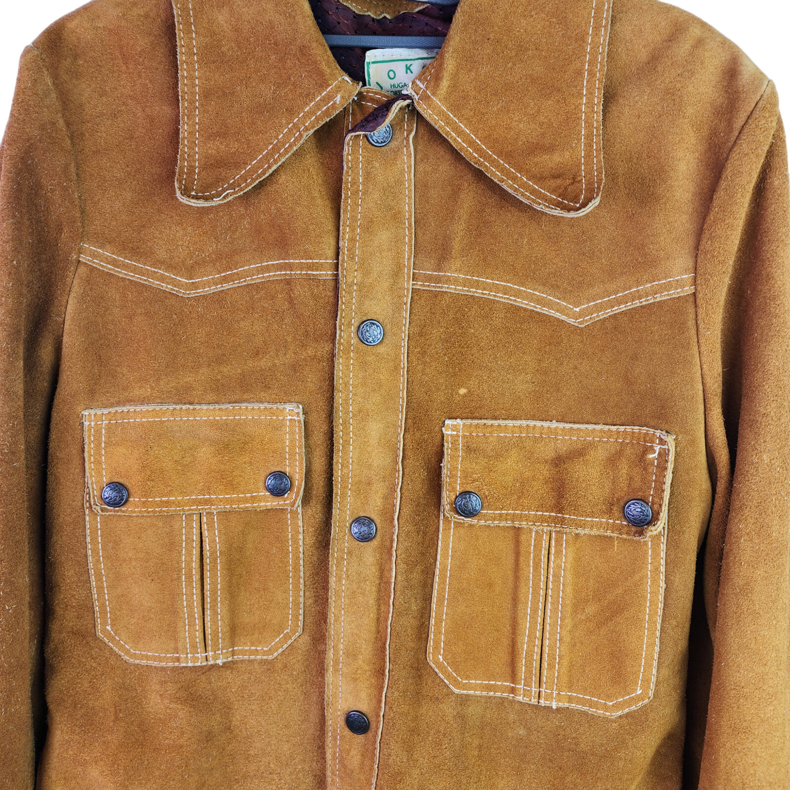 Vintage 1970s Joker Suede Rancher Jacket Western Styling Lined Huga 320319